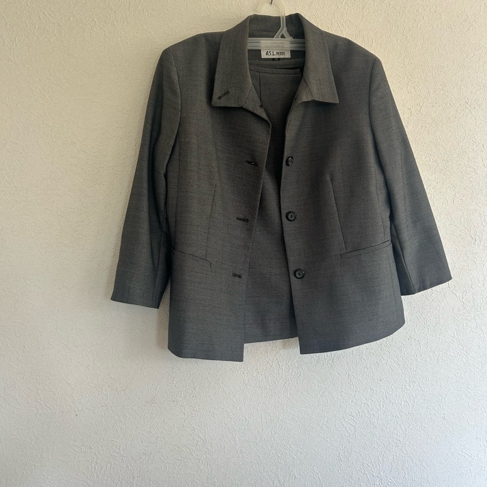 Kasper Gray Blazer Tailored Suit Jacket